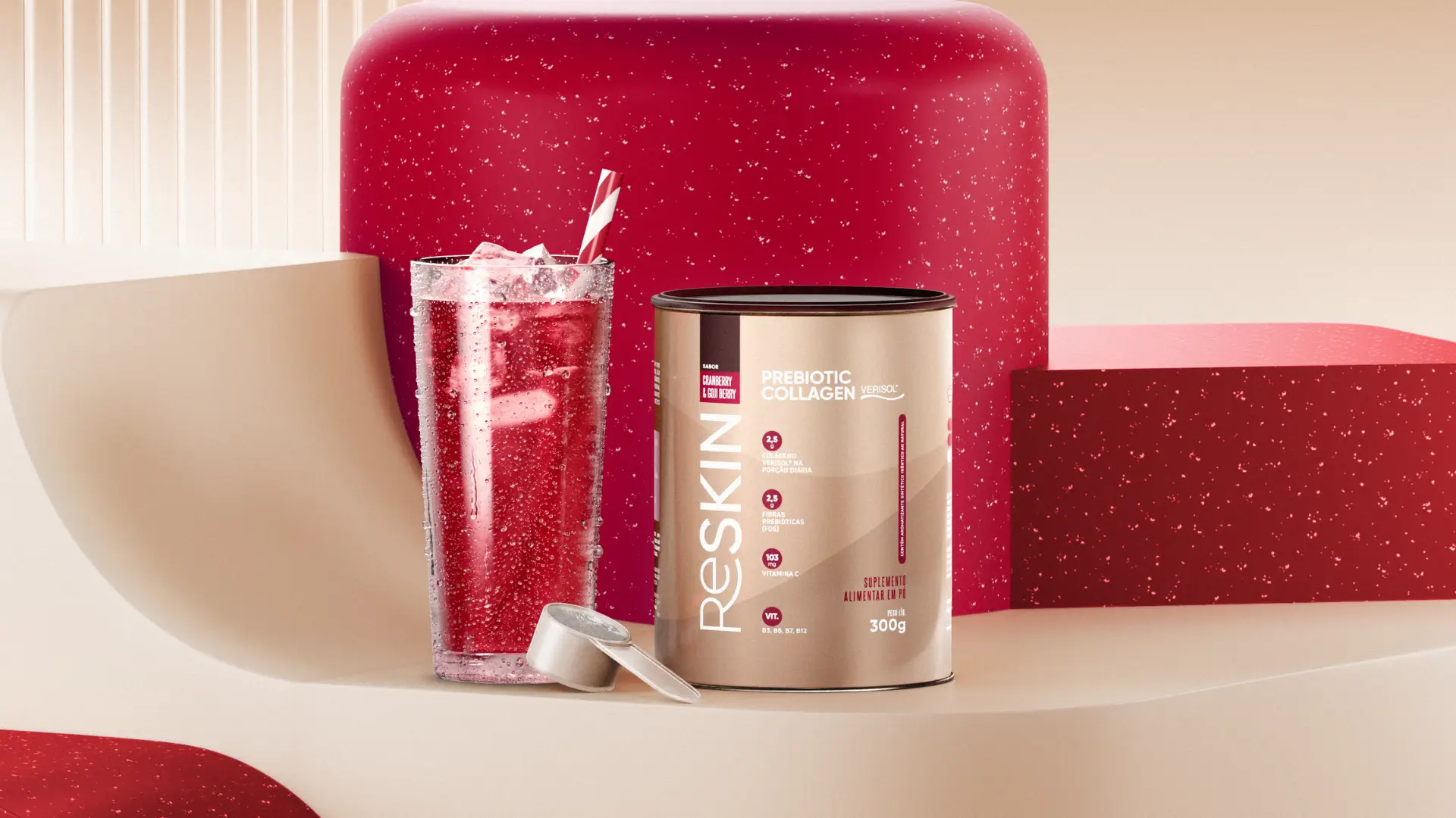 Prebiotic Collagen (Reskin/Hive) — colágeno Verisol® com FOS e vitaminas